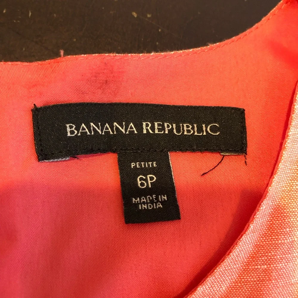 Banana Republic coral orange linen blend sleeveless belted cropped jumpsuit 6P
